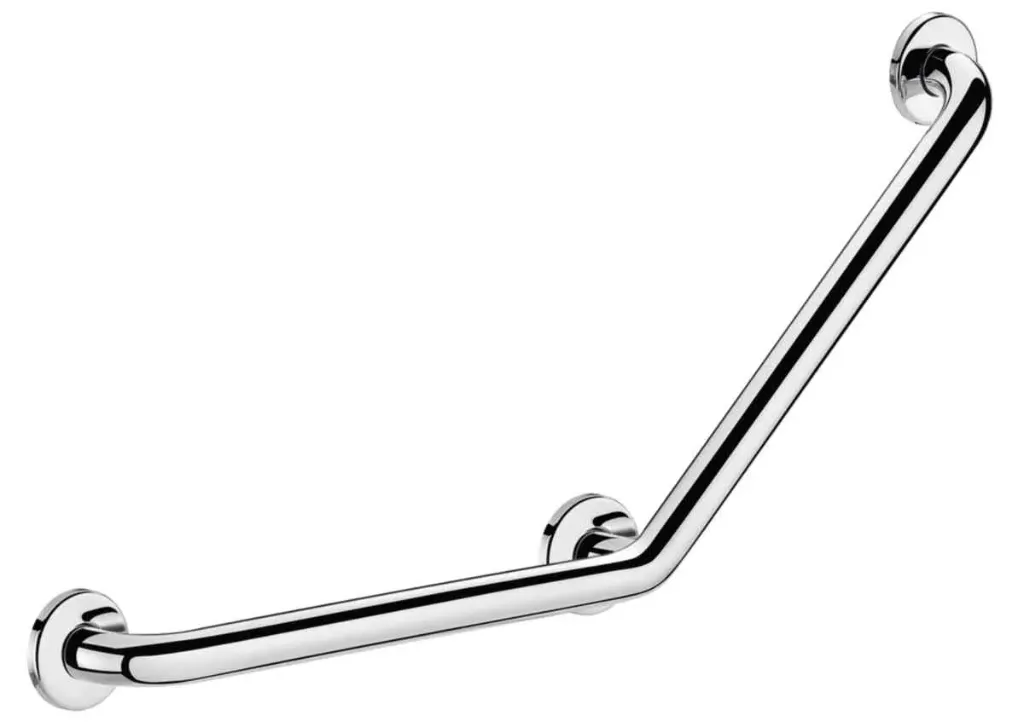 Barre à 135° Ø 32 400x400 inox poli brillant - 3 points fixation invisible