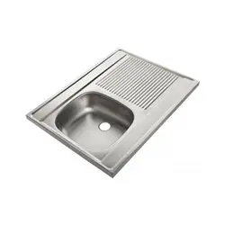Evier inox a poser 1 cuve + egouttoir + vidage " Man " 80x60